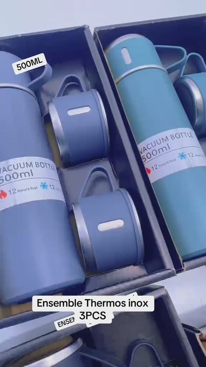 Set Termo Metálico Térmico Tazas X 3